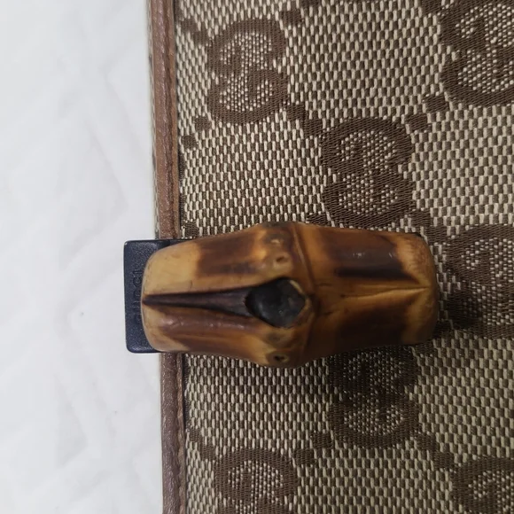 GUCCI Monogram Bamboo Wallet Brown - Picture 5 of 12